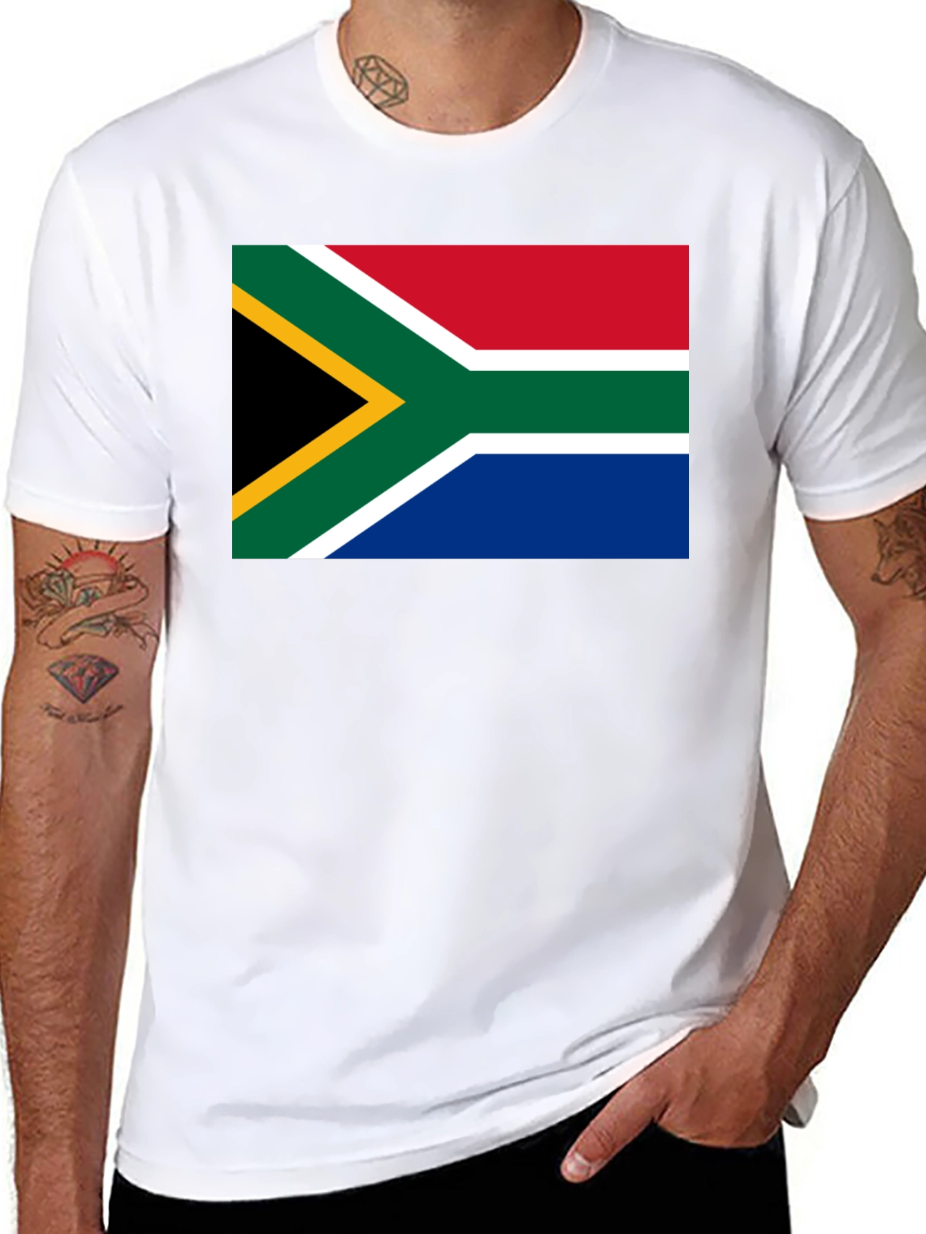 South Africa Flag Graphic T-Shirt - Black