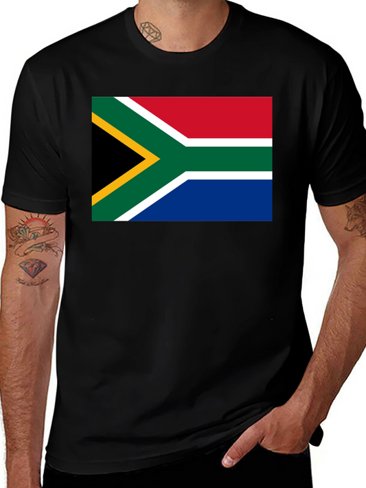 South Africa Flag Graphic T-Shirt - Black