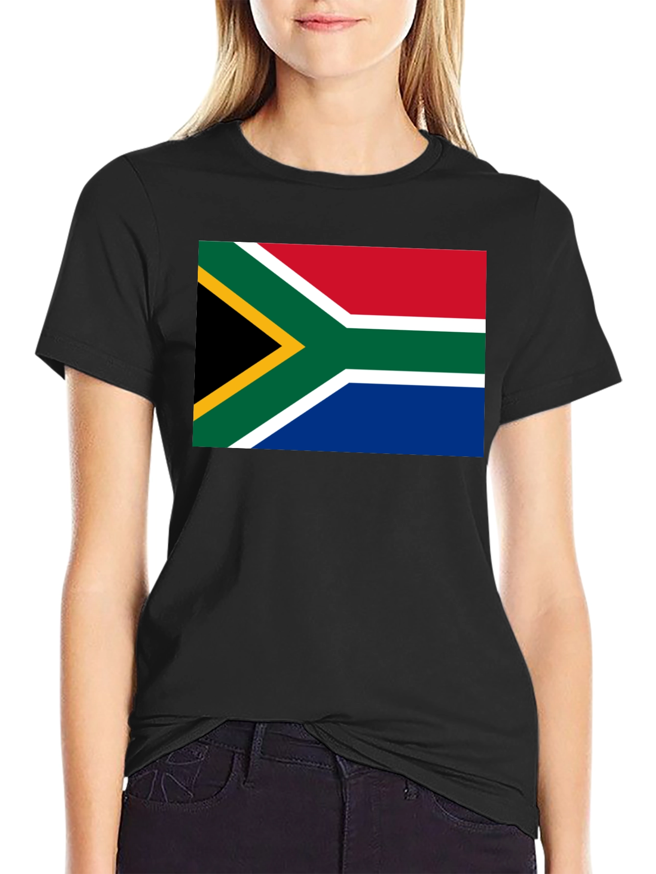 South Africa Flag Graphic T-Shirt - Black