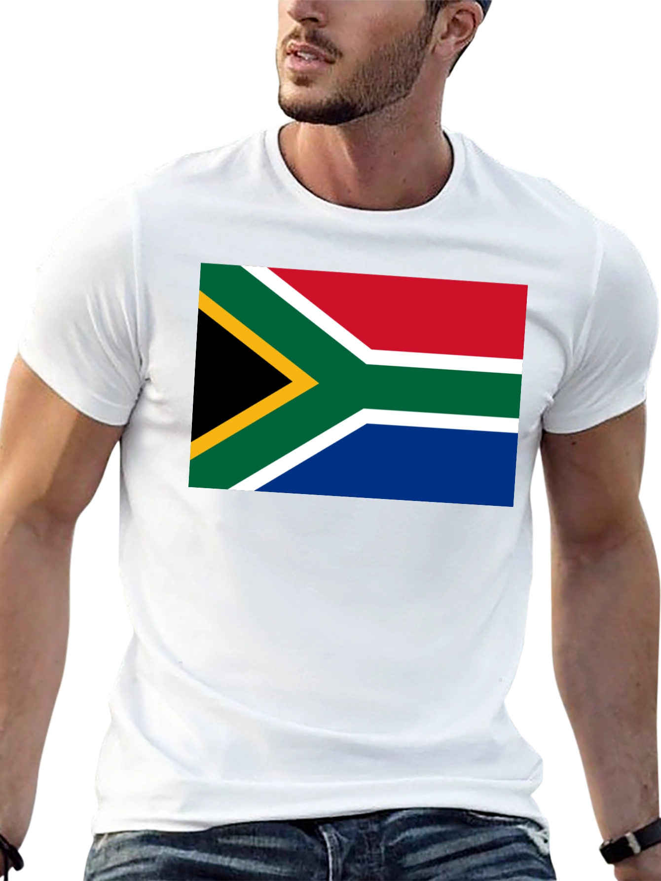 South Africa Flag Graphic T-Shirt - Black