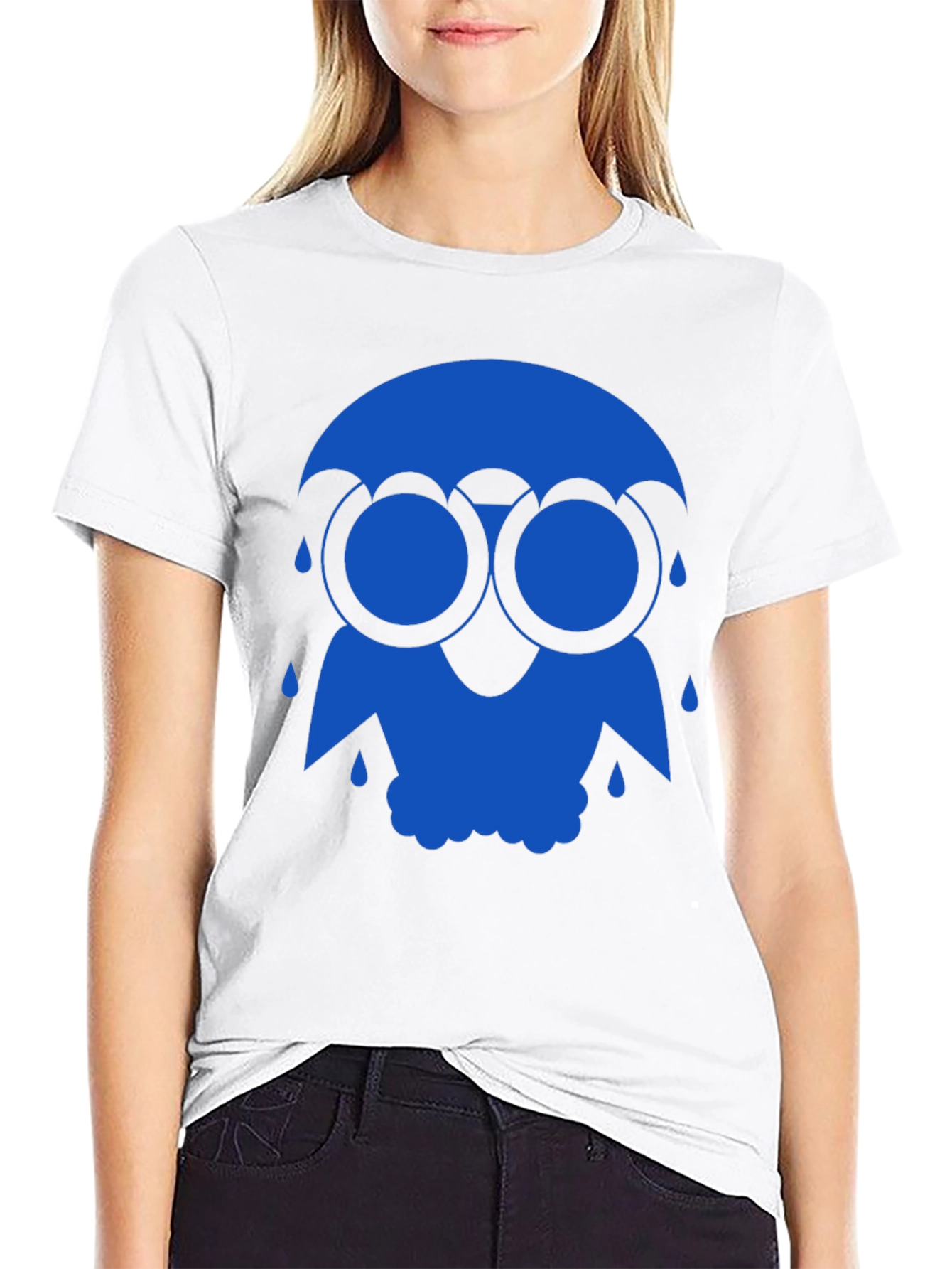 Blue Rain Owl Graphic T-Shirt - Unique Design