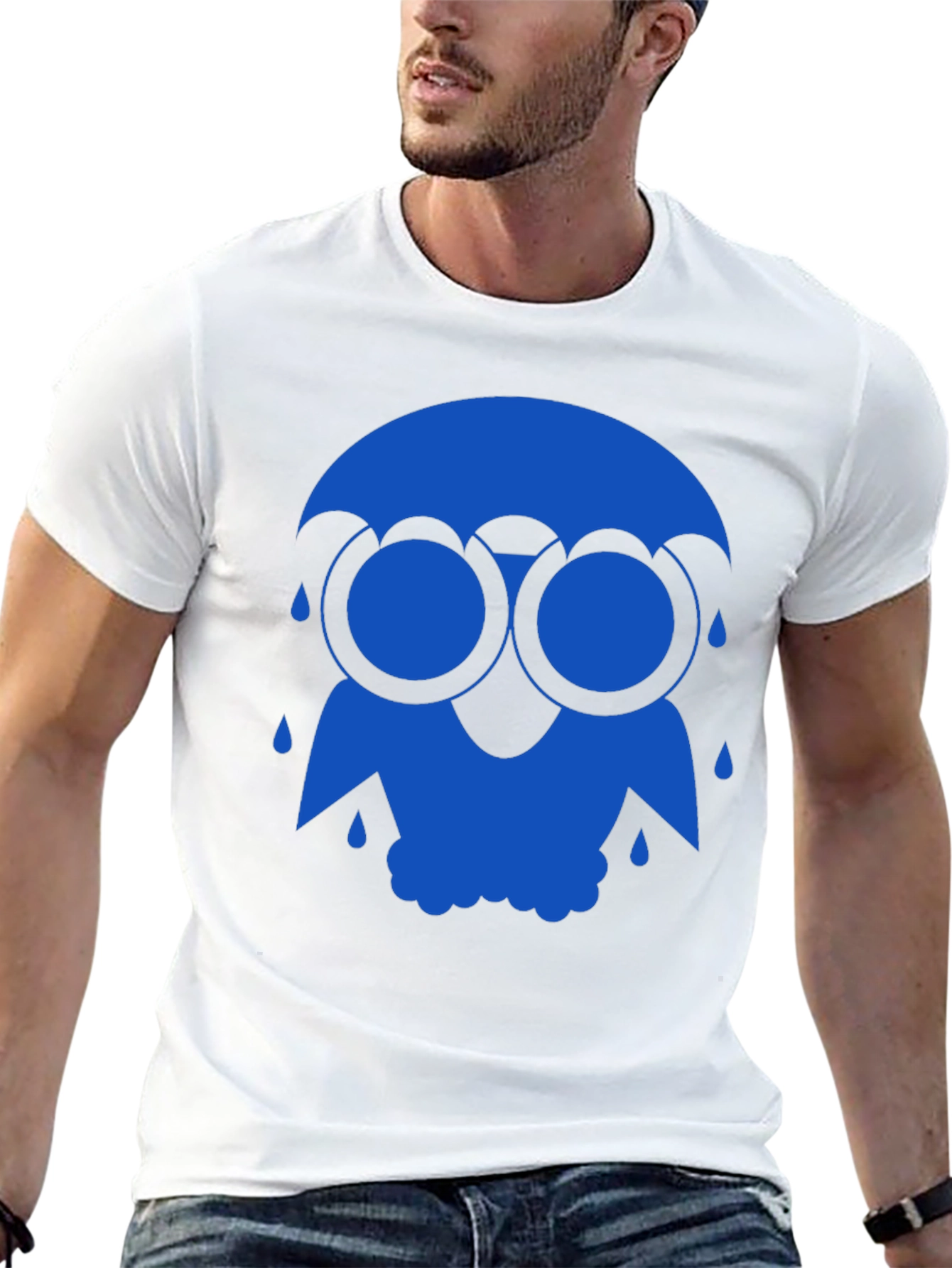 Blue Rain Owl Graphic T-Shirt - Unique Design