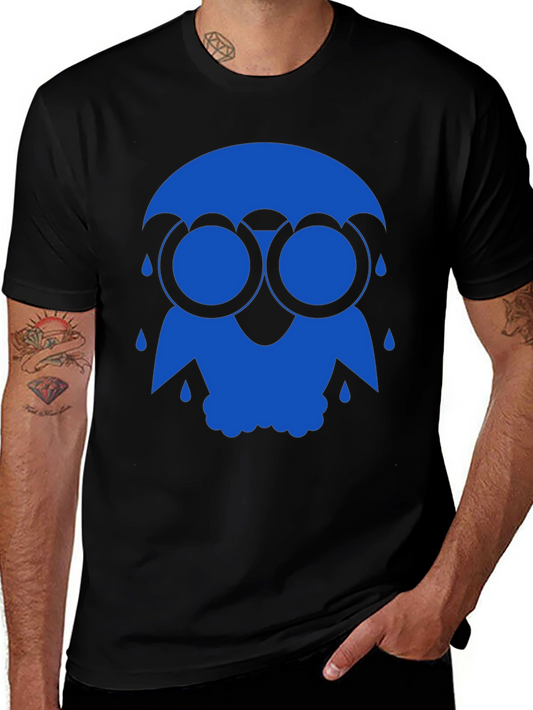 Blue Rain Owl Graphic T-Shirt - Unique Design