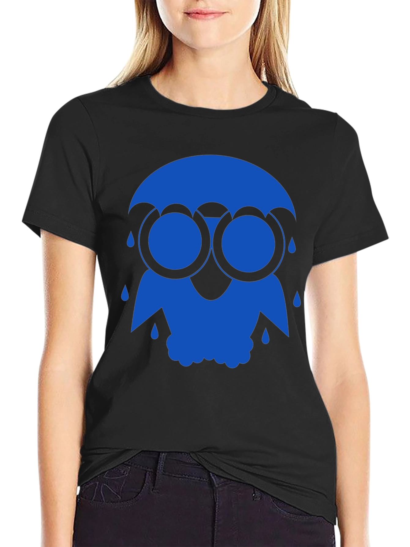 Blue Rain Owl Graphic T-Shirt - Unique Design