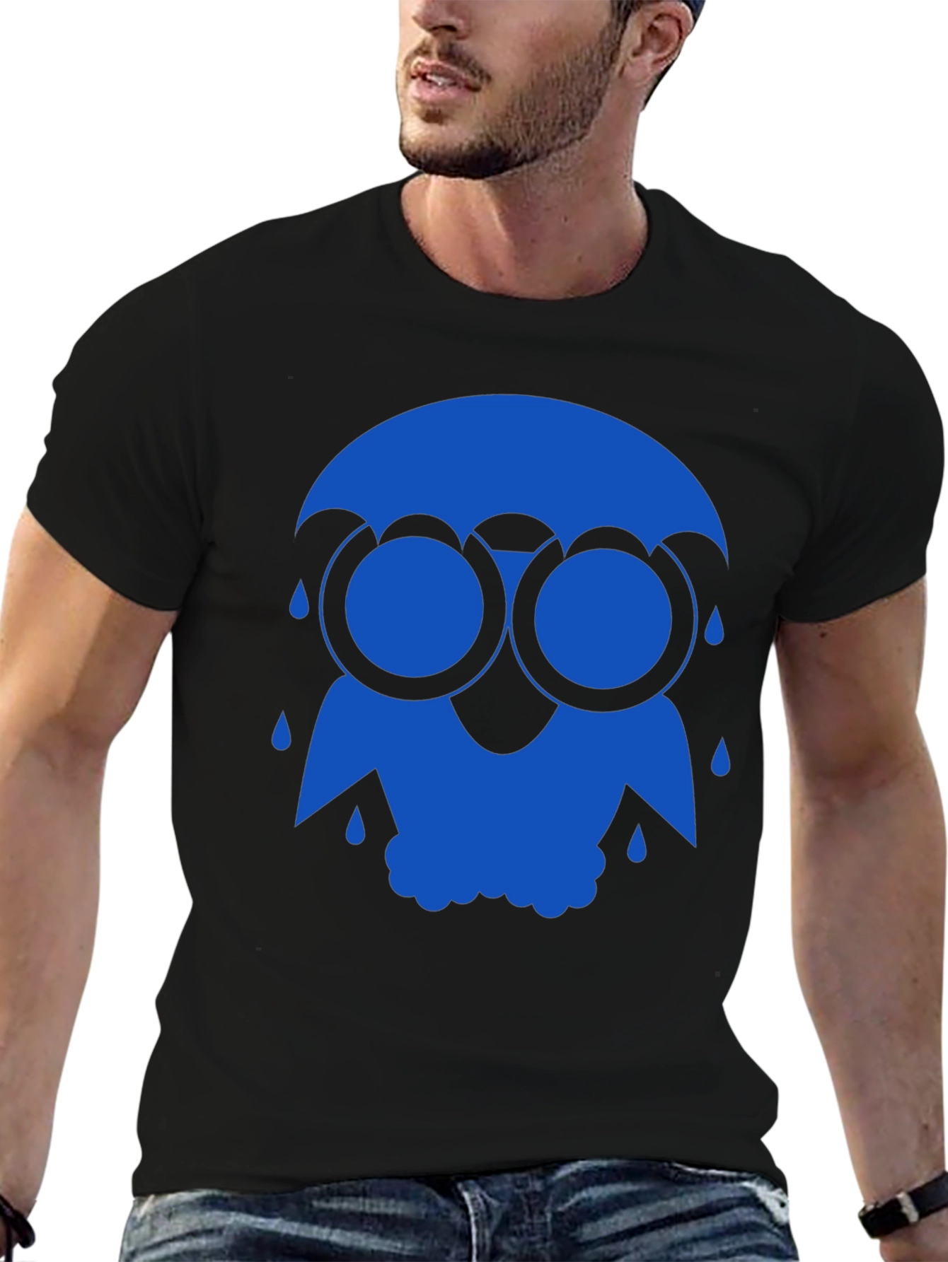 Blue Rain Owl Graphic T-Shirt - Unique Design