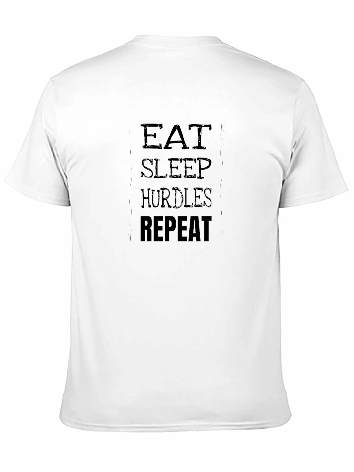 Eat Sleep Hurdles Repeat Black Graphic T-Shirt