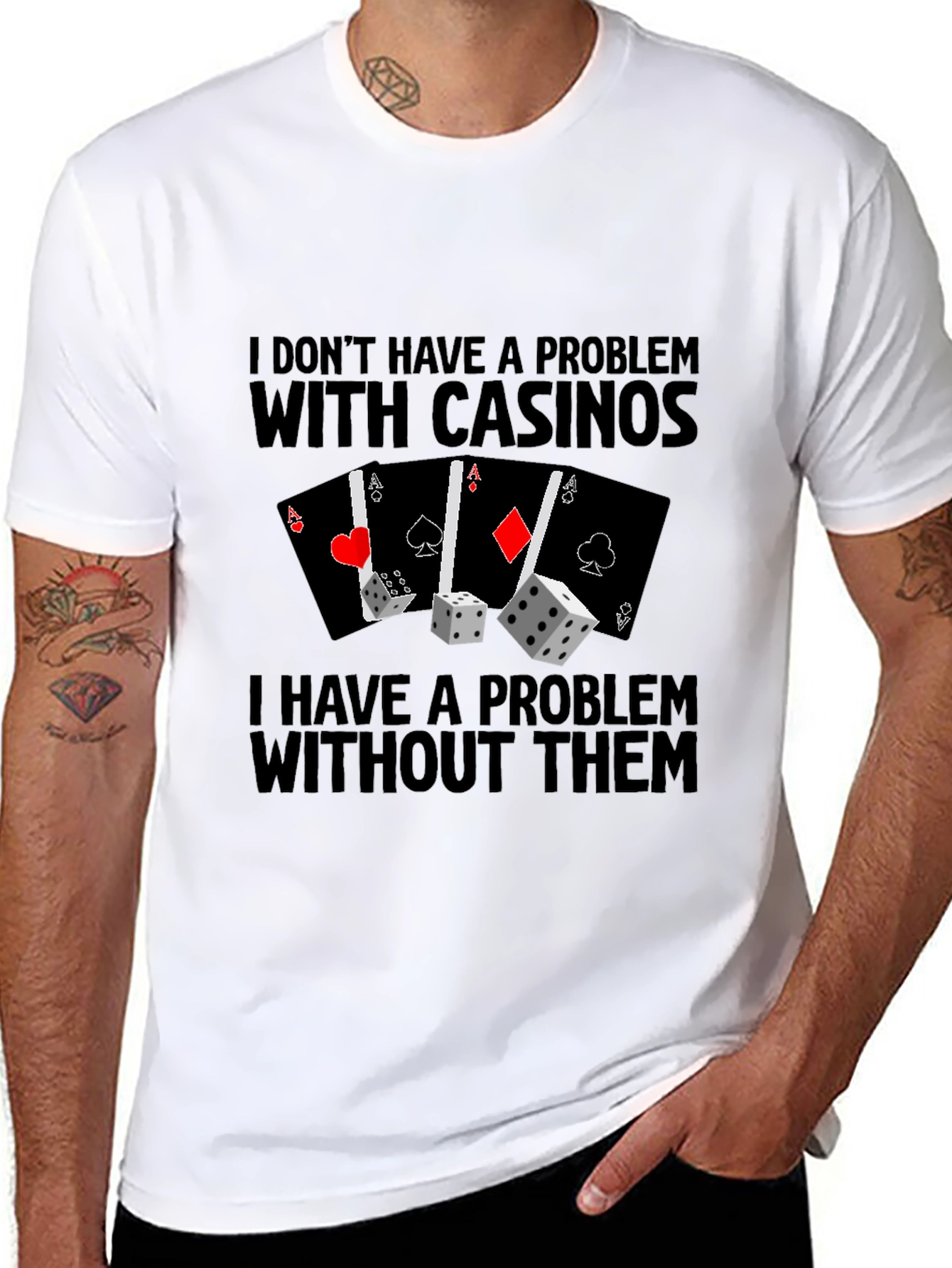 Casino Lover Graphic T-Shirt - Funny Gambling Tee