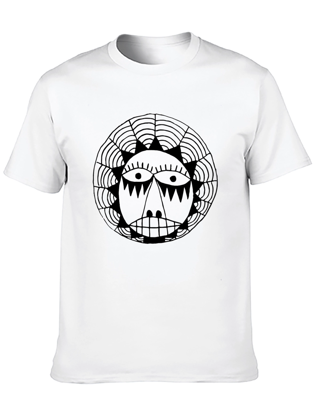 Graphic Sun Face Black T-Shirt