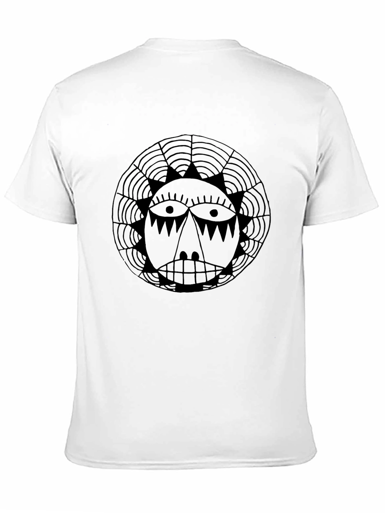 Graphic Sun Face Black T-Shirt