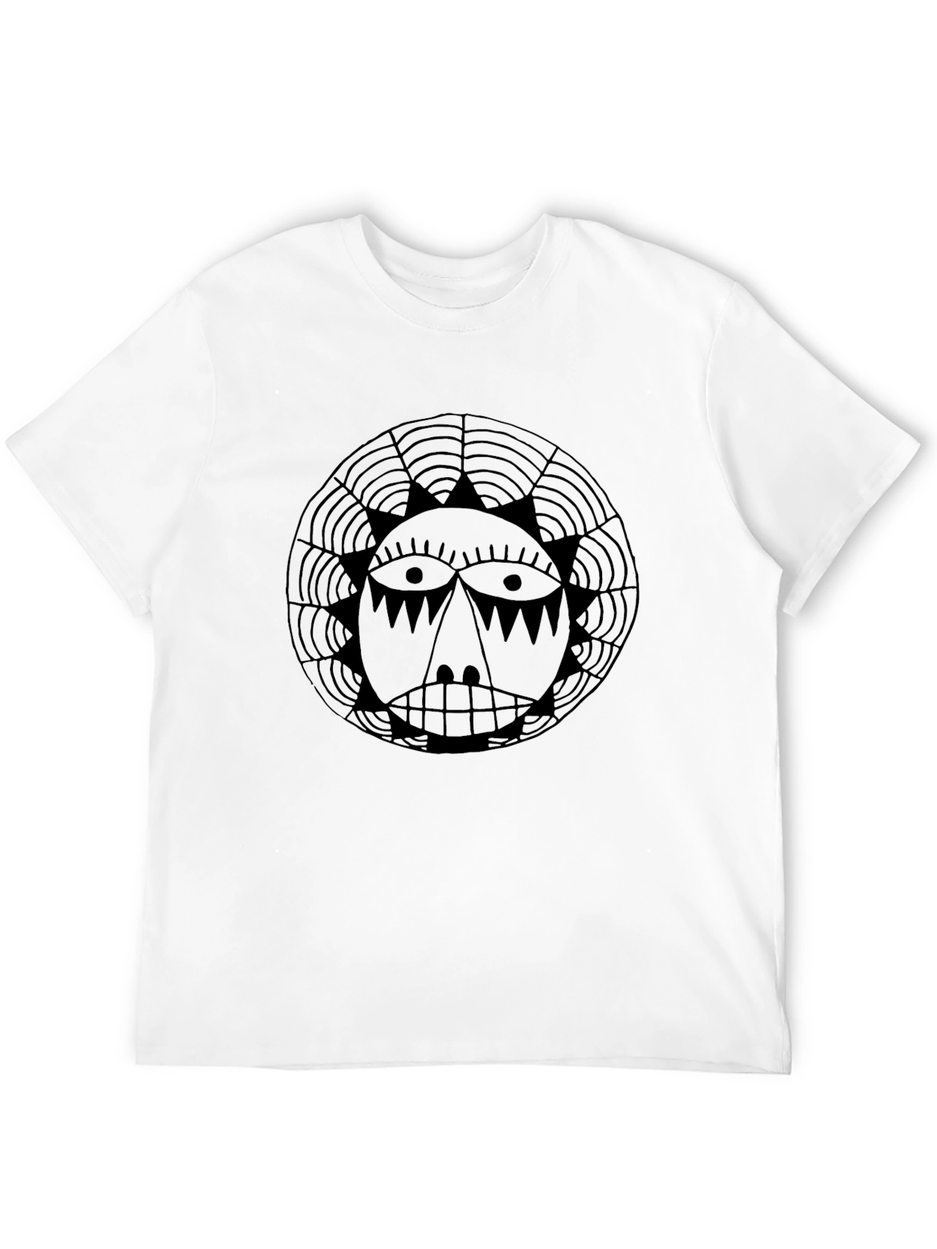 Graphic Sun Face Black T-Shirt