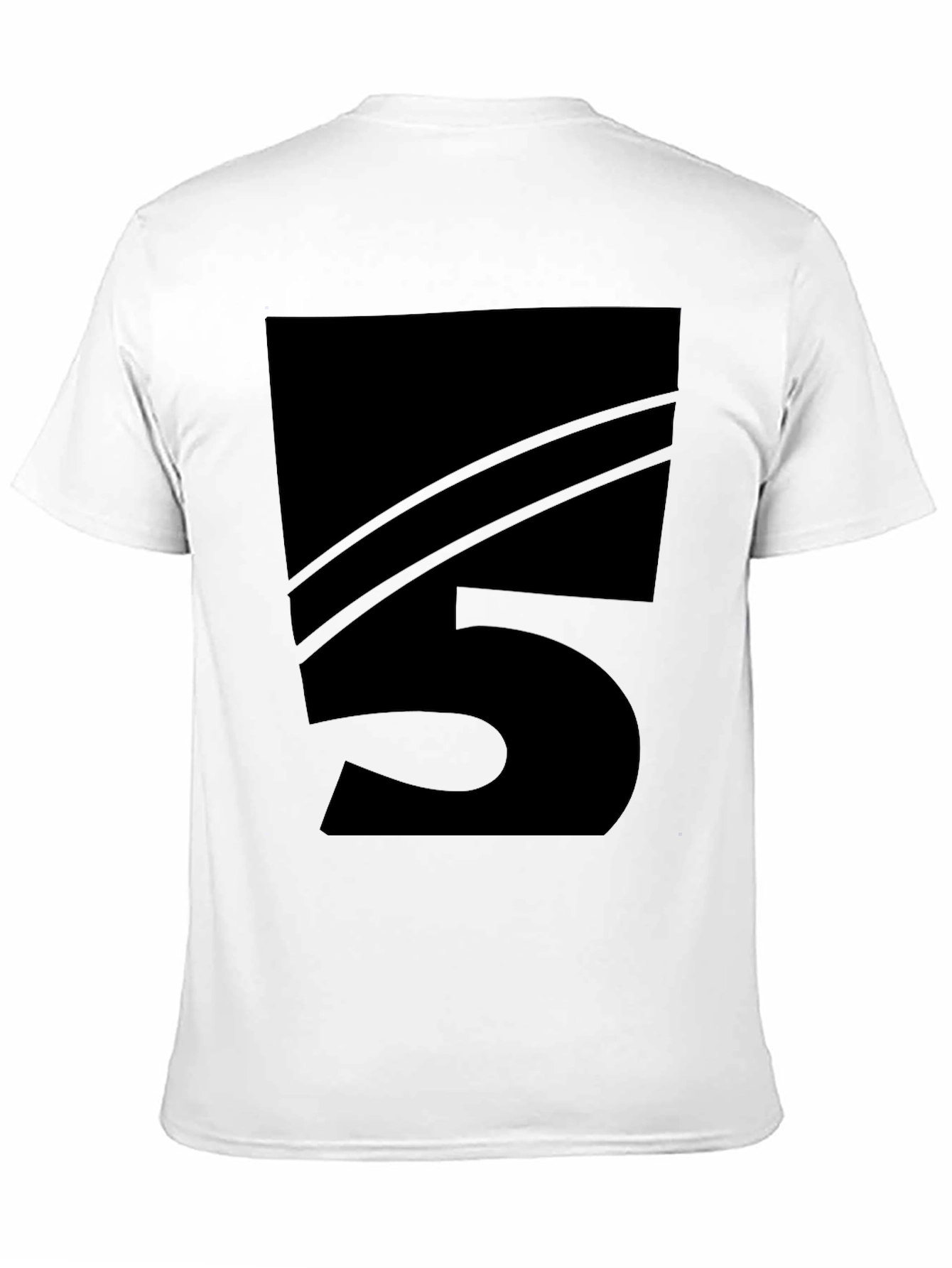 Mens Black Number 5 Graphic Tee