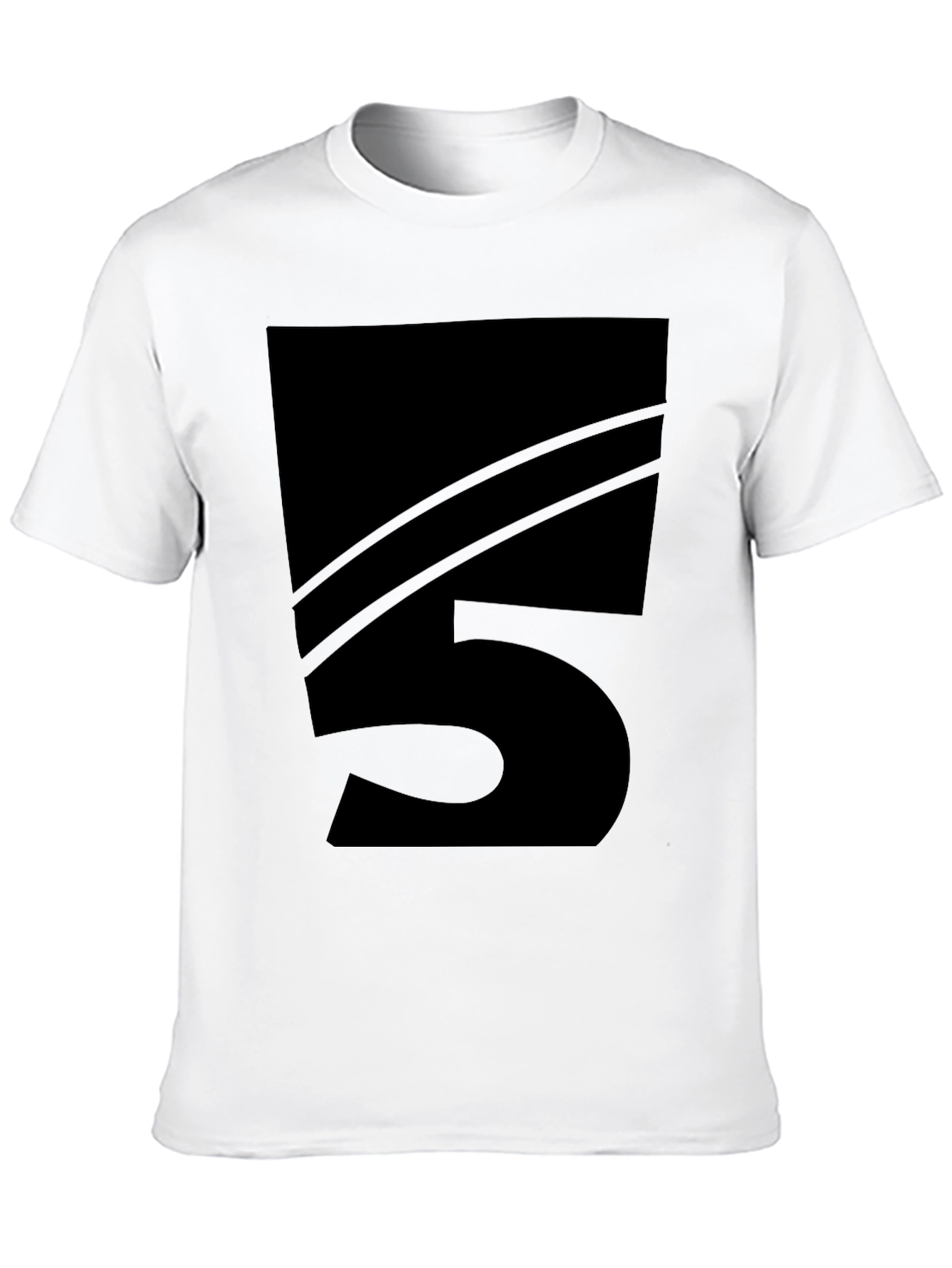 Mens Black Number 5 Graphic Tee
