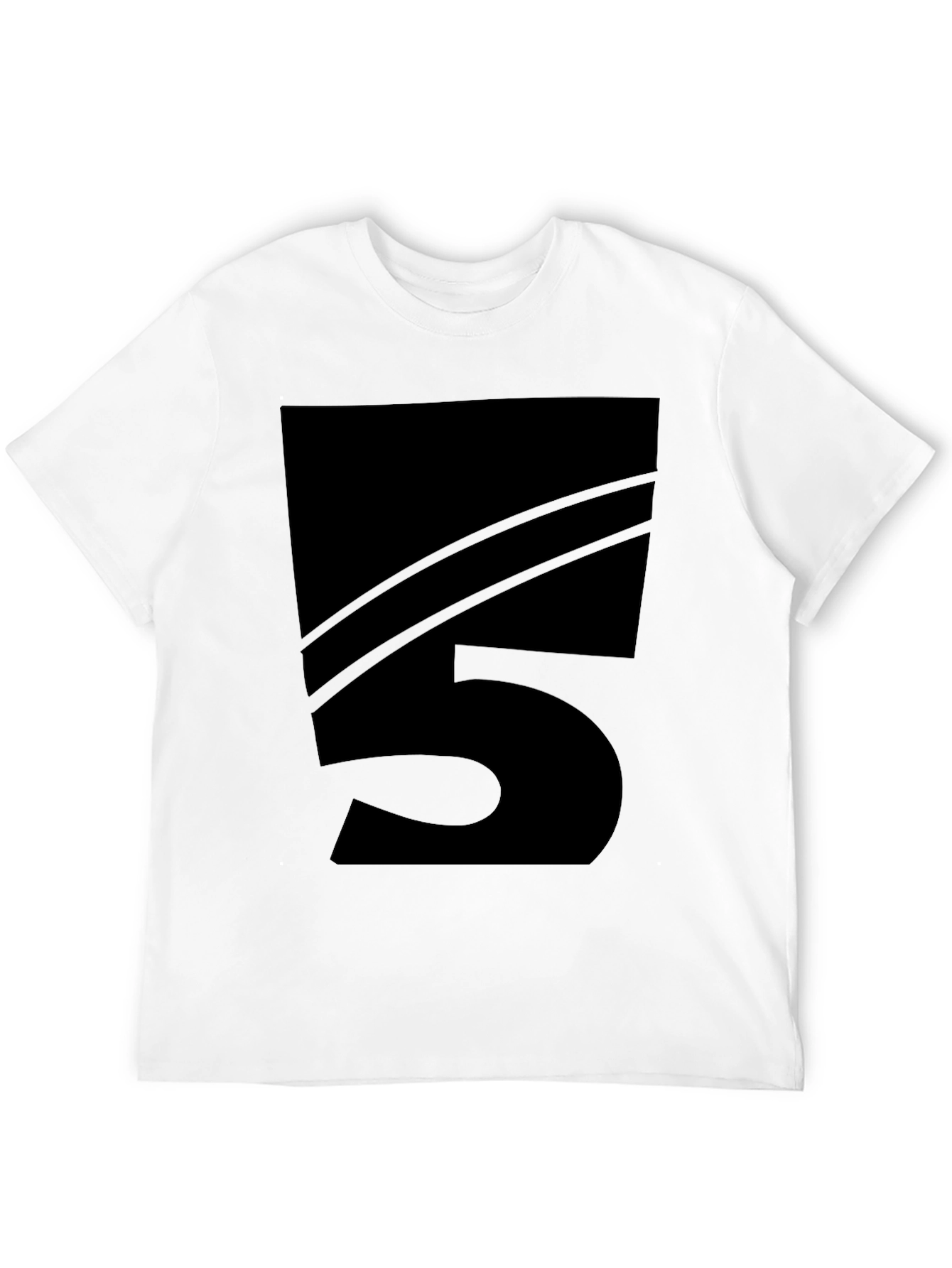 Mens Black Number 5 Graphic Tee