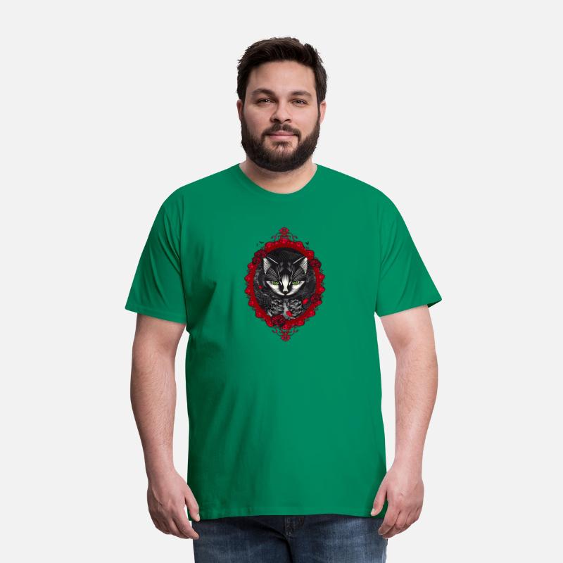 Victorian cat portrait in blood red frame