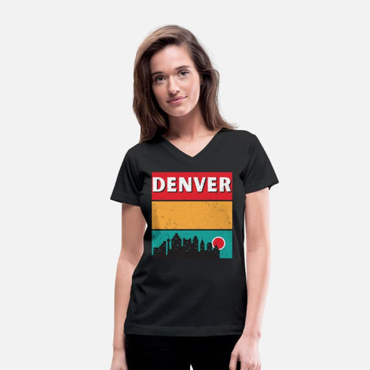 Vintage Distressed Denver Colorado Skyline Retro
