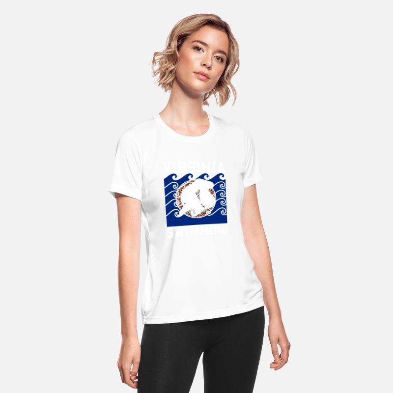 Virginia Flag Swimming Team Swim Swimmer US State