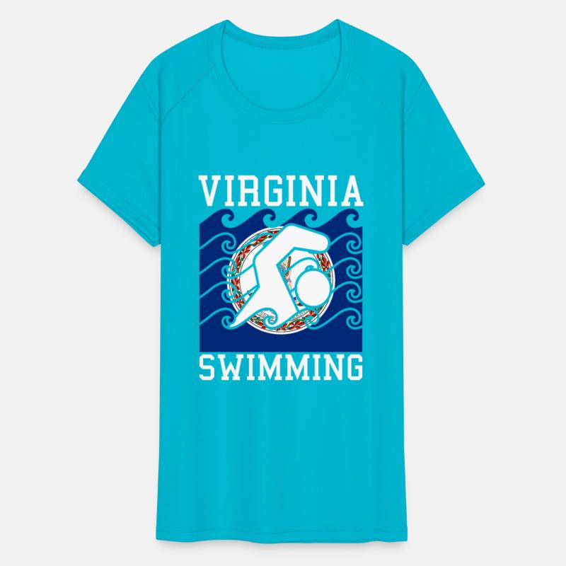 Virginia Flag Swimming Team Swim Swimmer US State