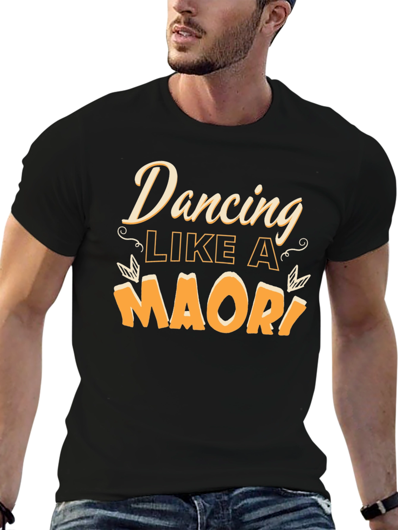 Dancing Like A Maori Black Graphic Tee