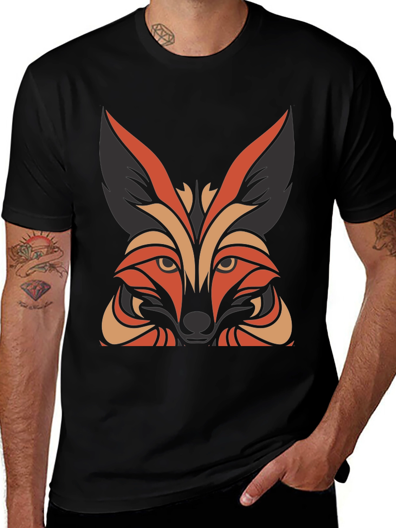 Fox Graphic Tee - Stylish Mens T-Shirt