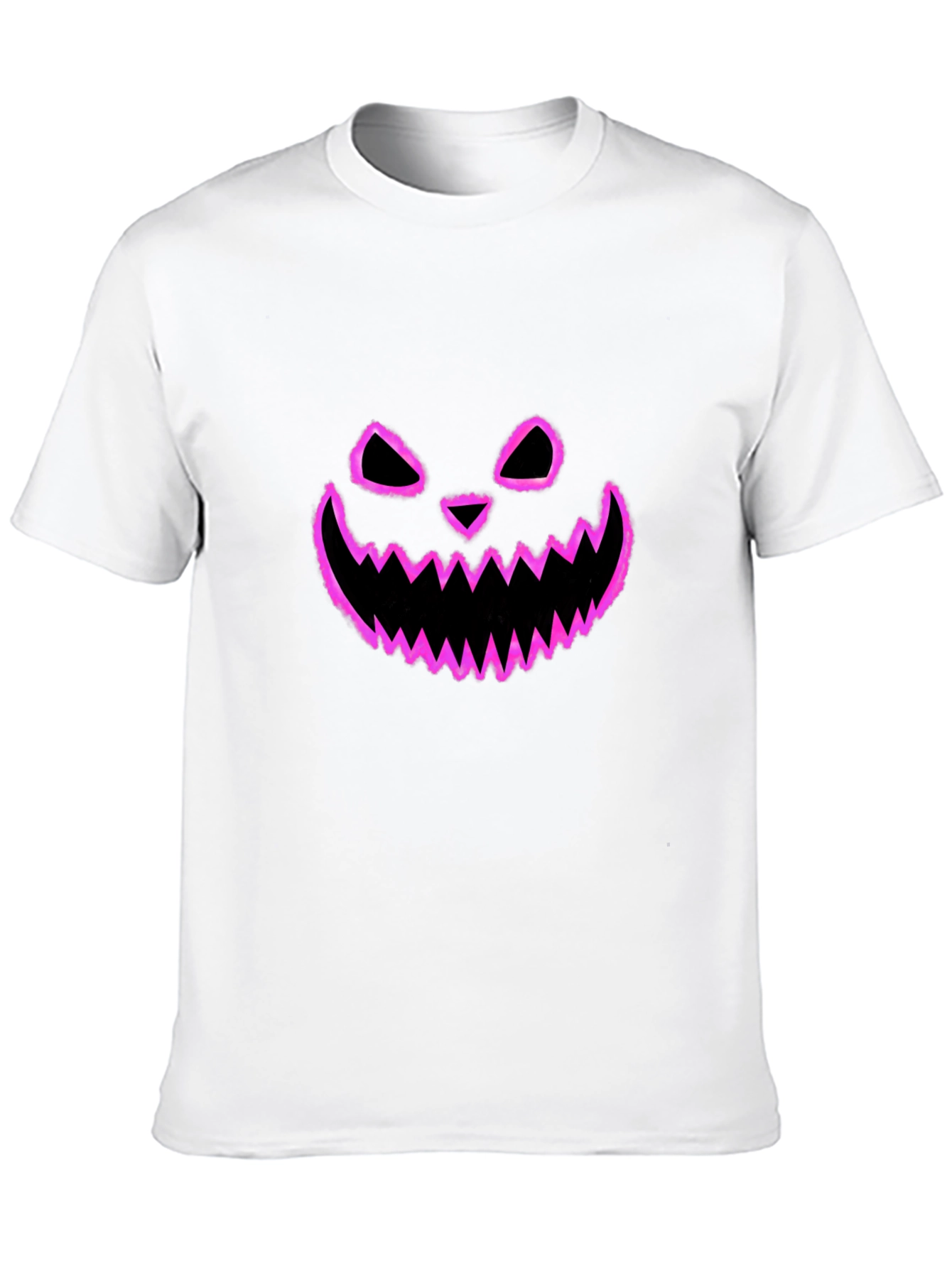 Halloween Pumpkin Face Graphic Tee - Black