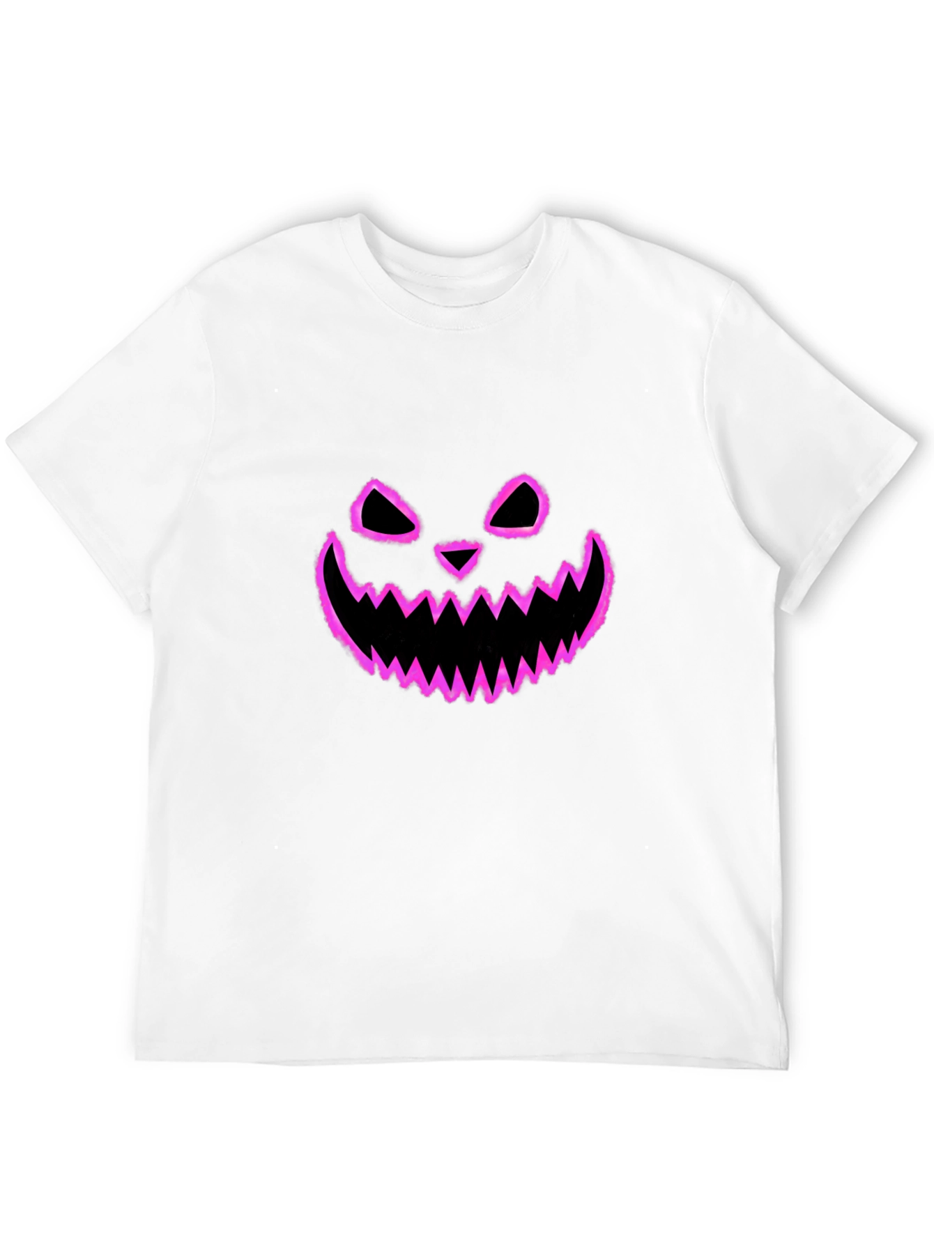 Halloween Pumpkin Face Graphic Tee - Black