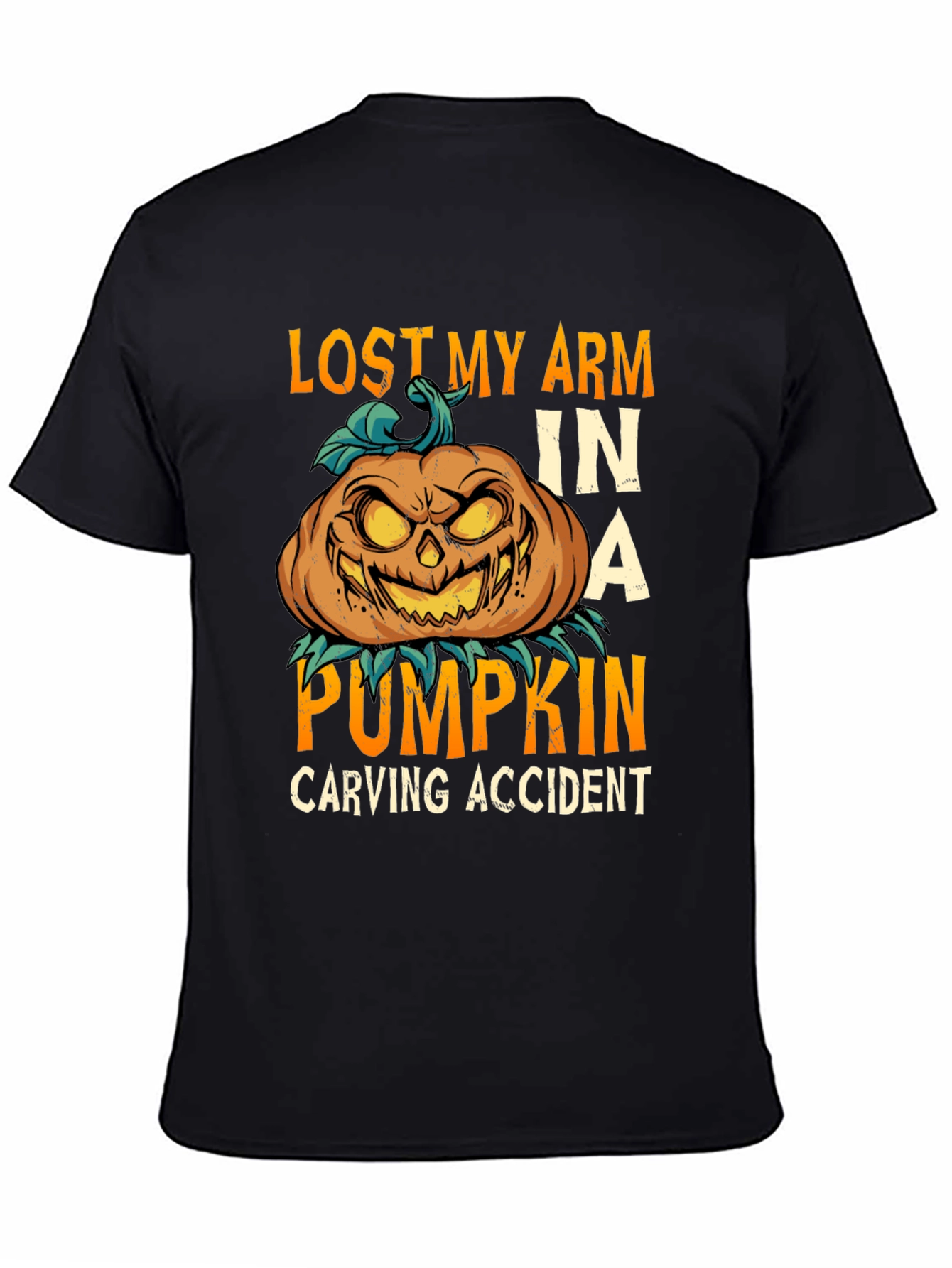 Lost Arm Pumpkin Carving Accident Tee