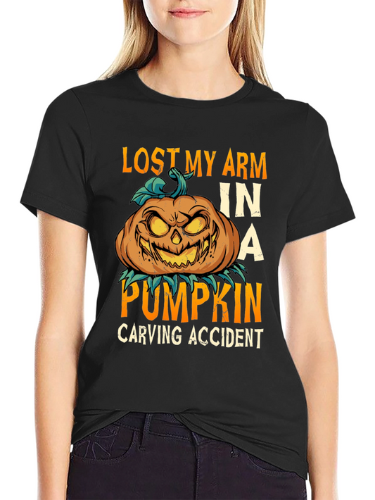 Lost Arm Pumpkin Carving Accident Tee