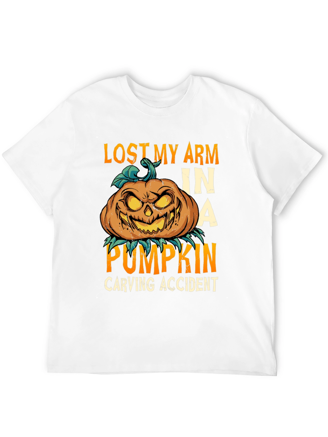 Lost Arm Pumpkin Carving Accident Tee
