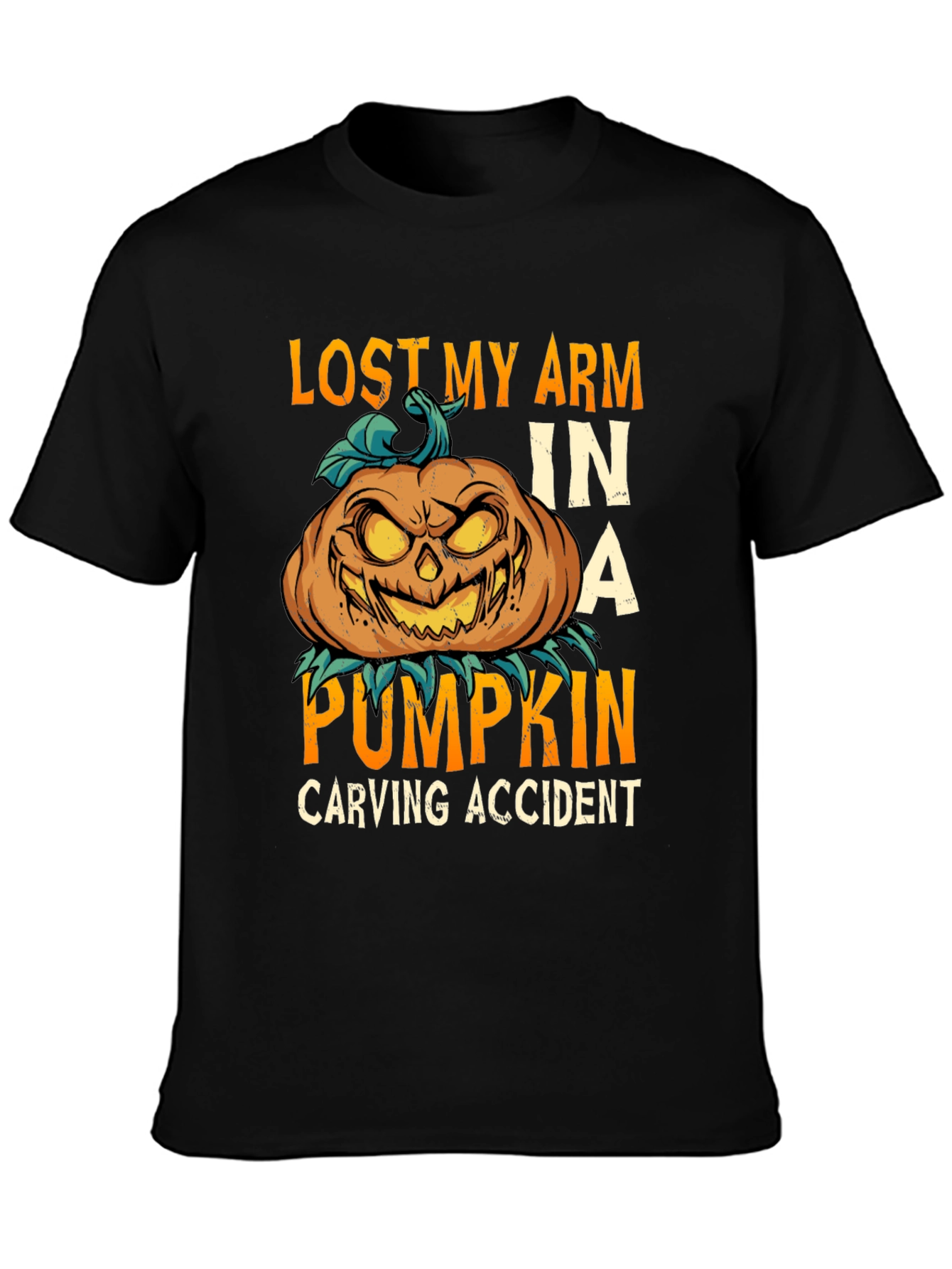 Lost Arm Pumpkin Carving Accident Tee