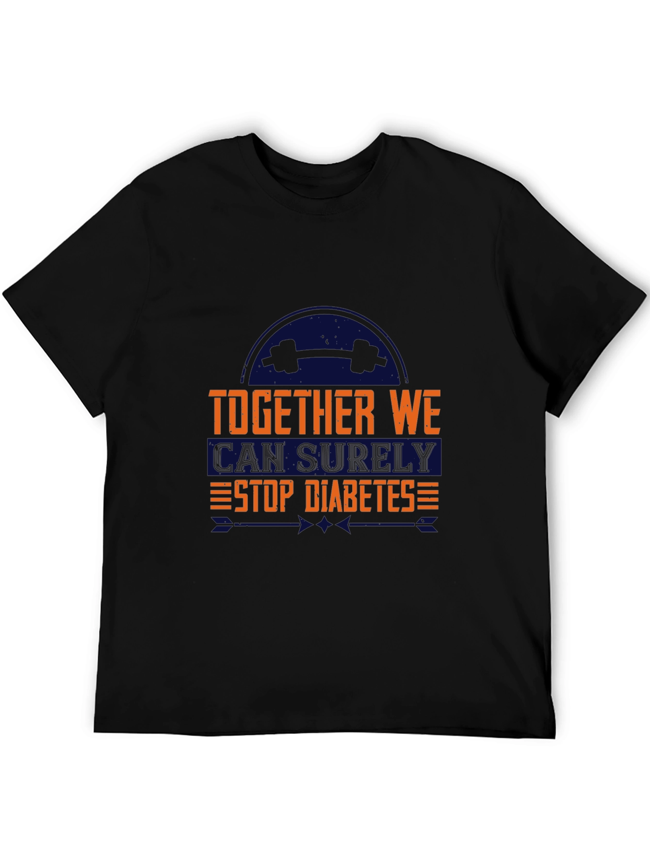 Together We Can Stop Diabetes Black T-Shirt