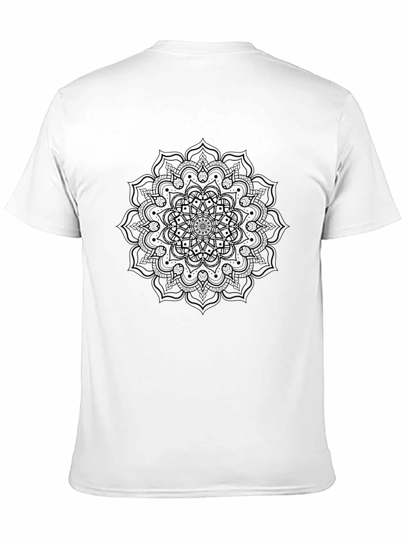 Black Mandala Graphic Tee - Mens Casual T-Shirt