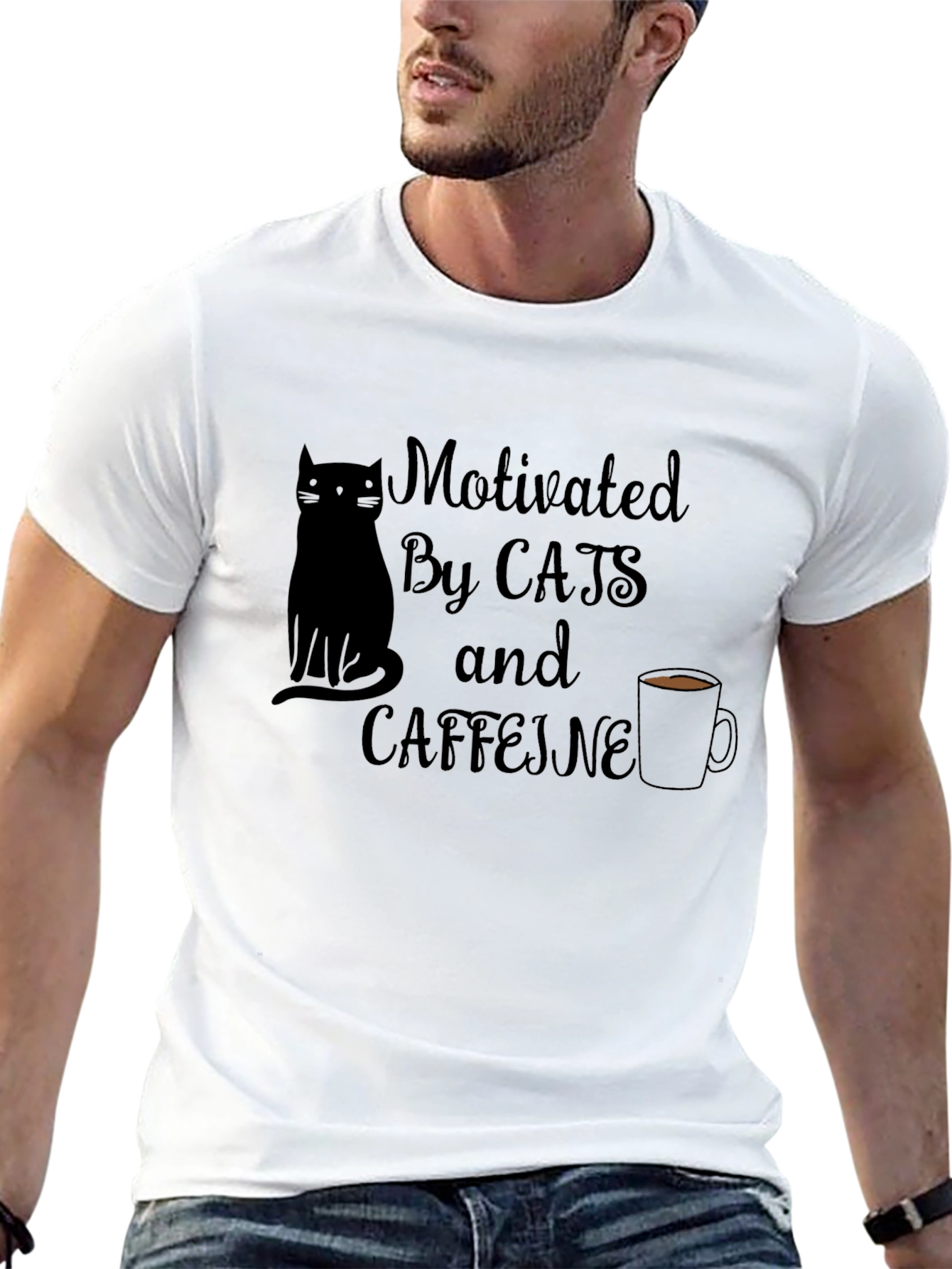 Motivated by Cats and Caffeine T-Shirt