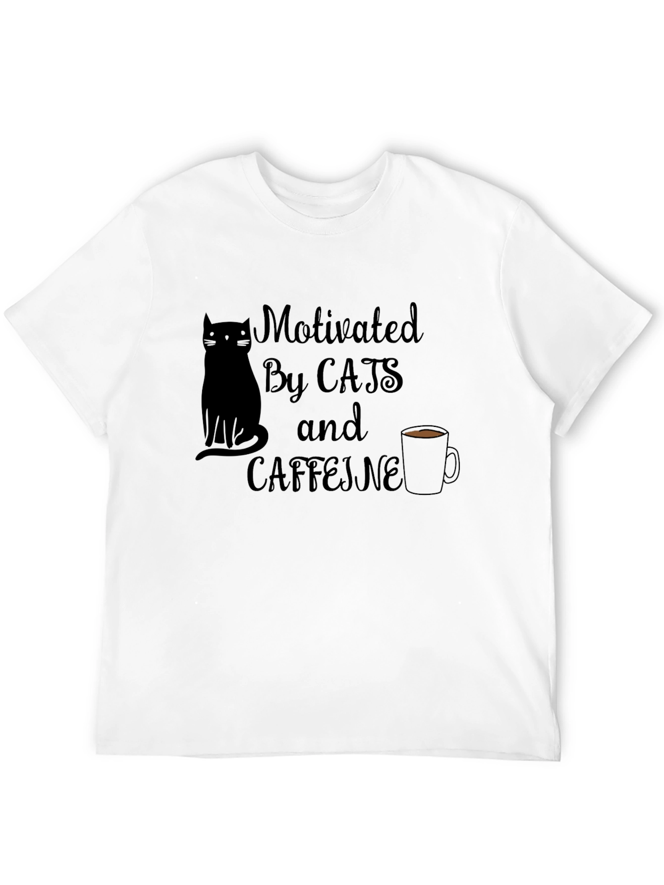 Motivated by Cats and Caffeine T-Shirt
