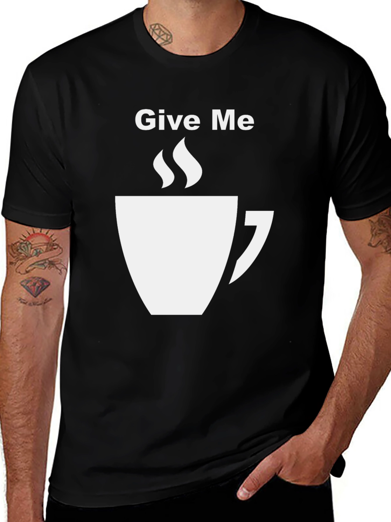 Give Me Coffee Black Graphic T-Shirt