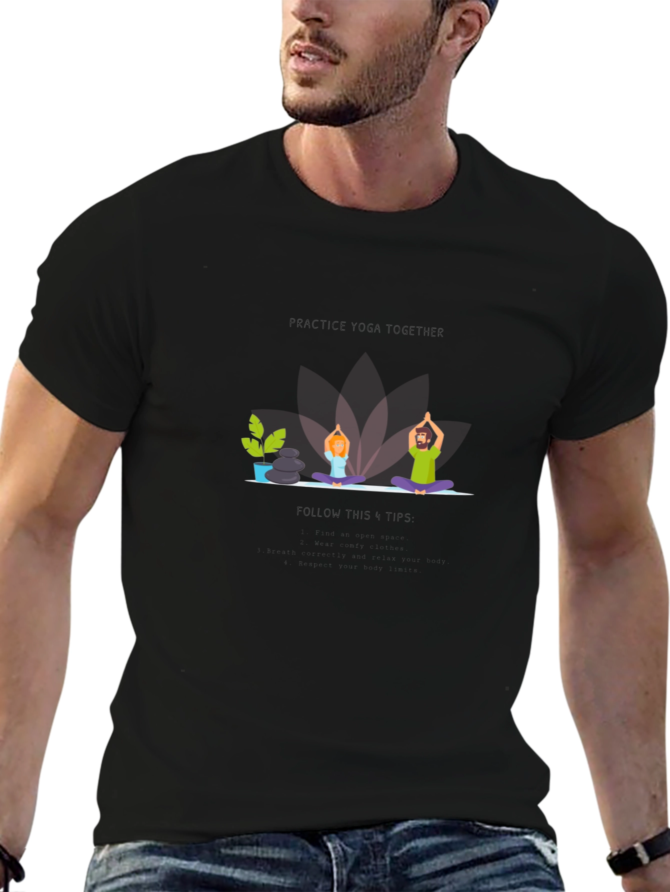 Yoga Together Black Graphic Tee