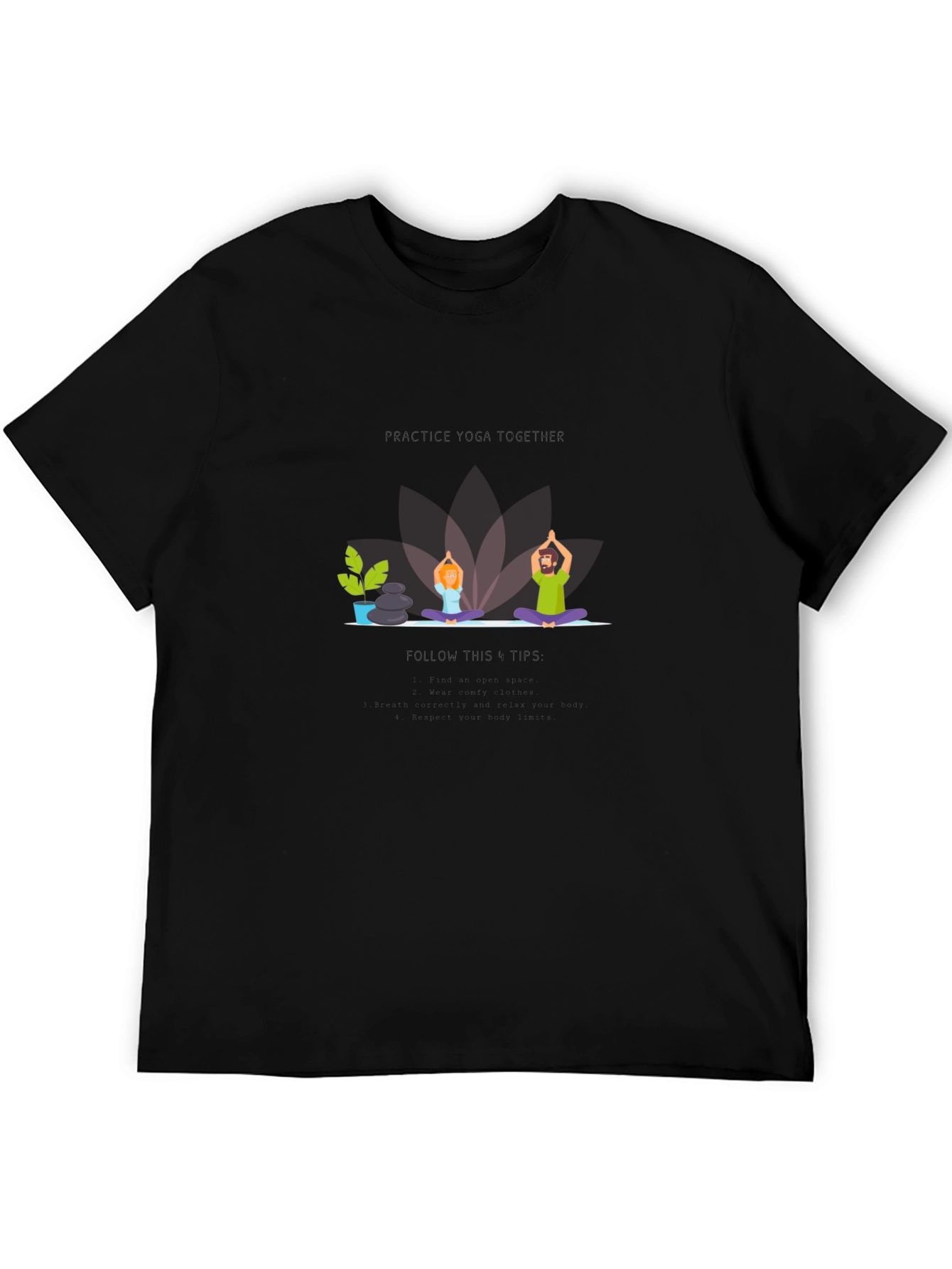 Yoga Together Black Graphic Tee