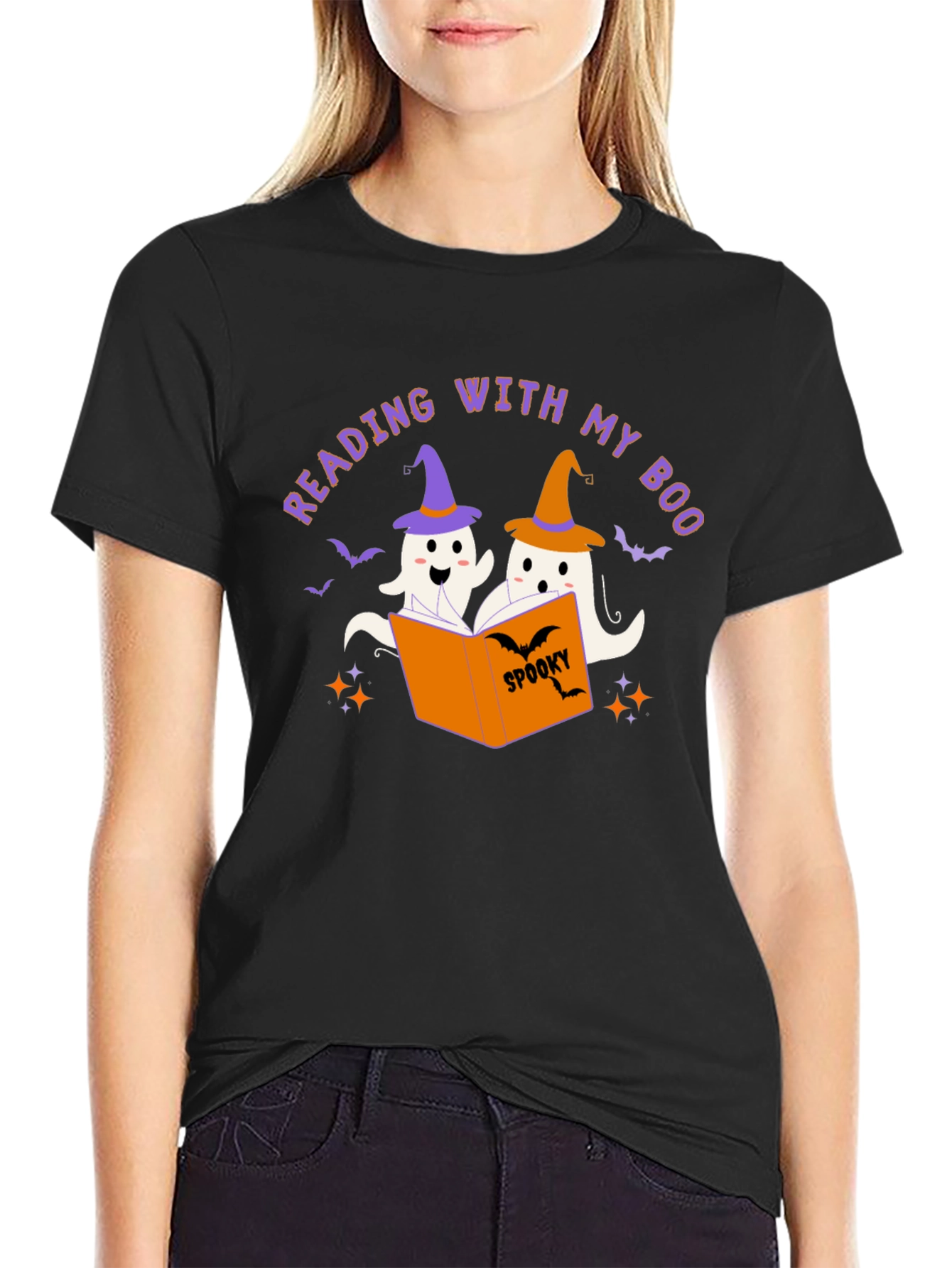 Reading With My Boo Halloween T-Shirt