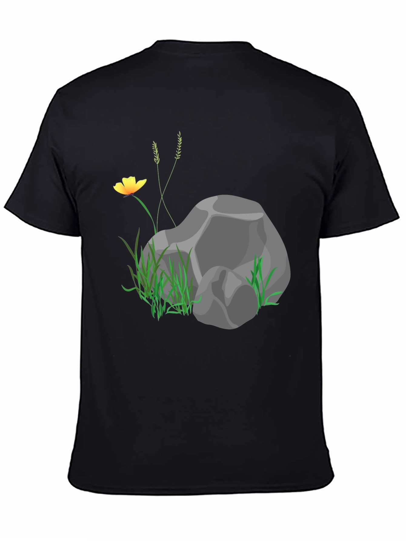 Nature Rock Graphic Black T-Shirt