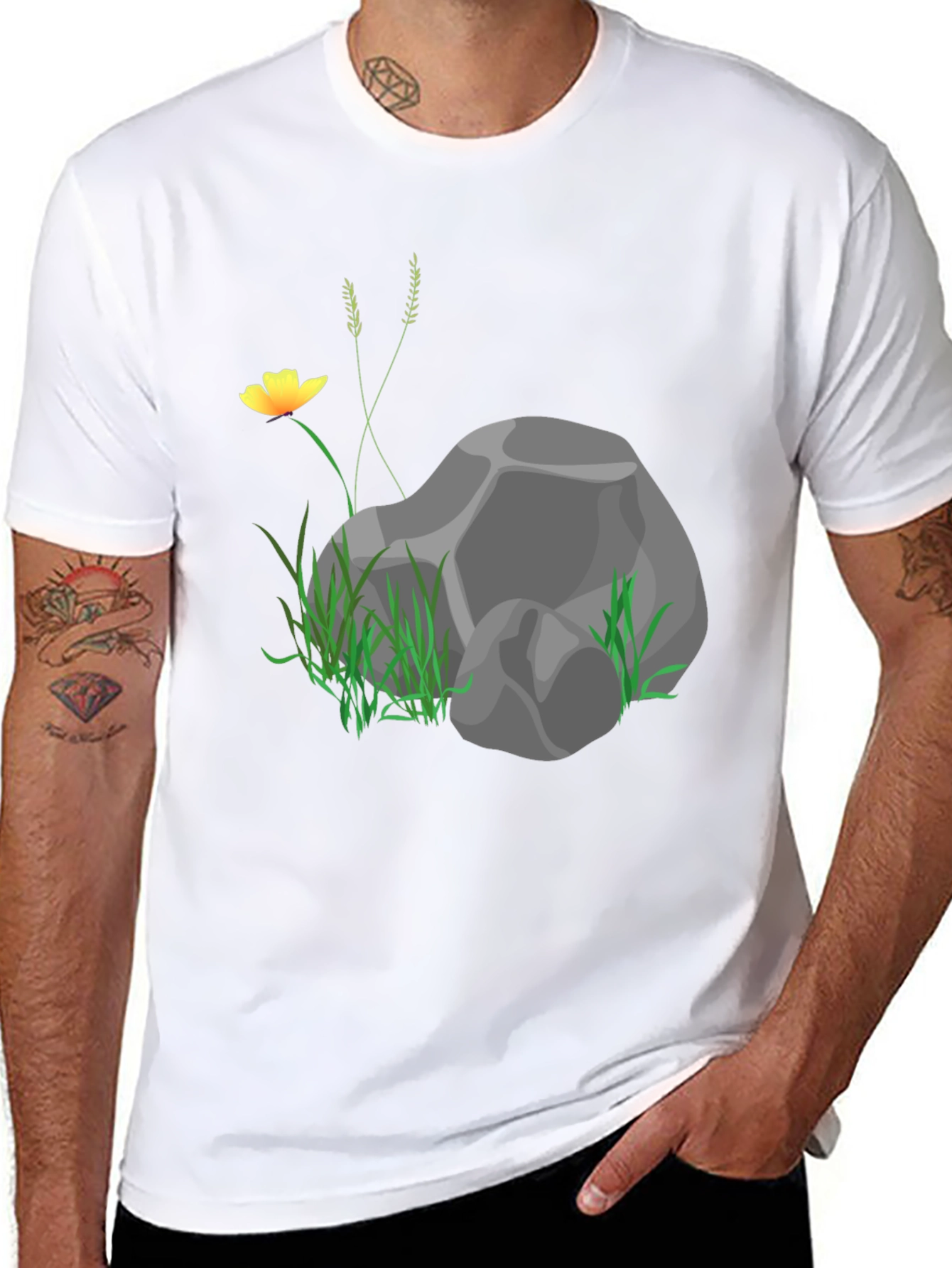 Nature Rock Graphic Black T-Shirt