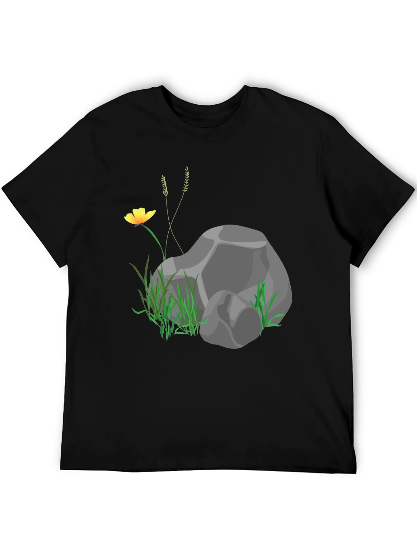Nature Rock Graphic Black T-Shirt