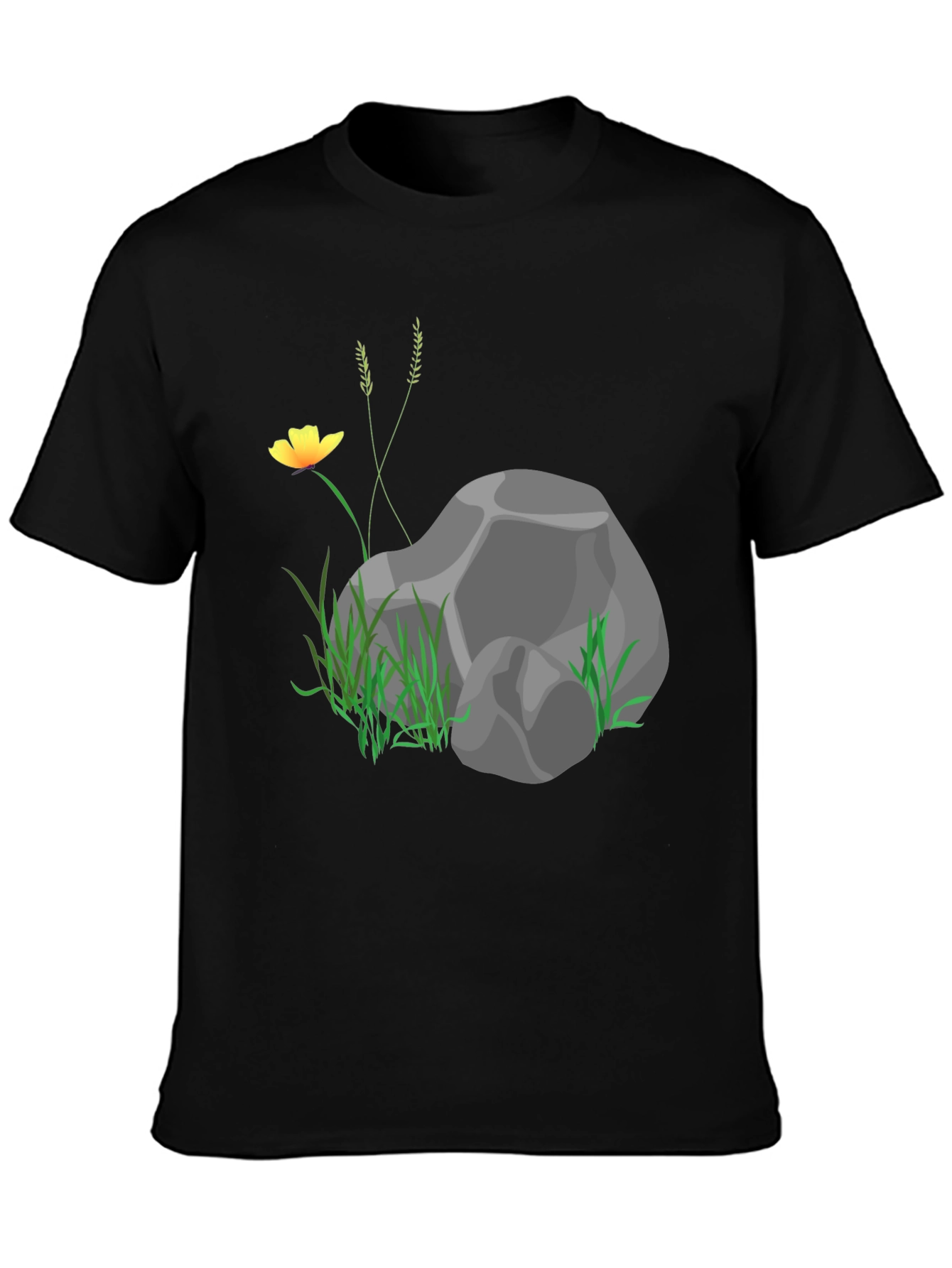 Nature Rock Graphic Black T-Shirt