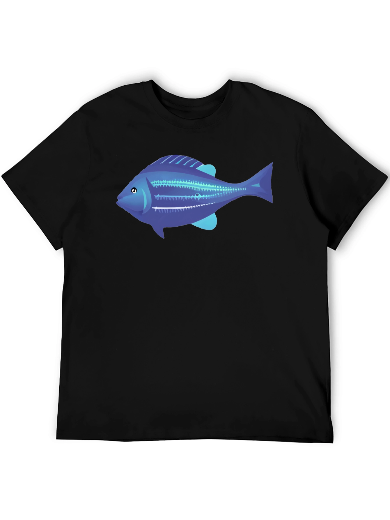Blue Fish Graphic Tee - Mens Black T-Shirt