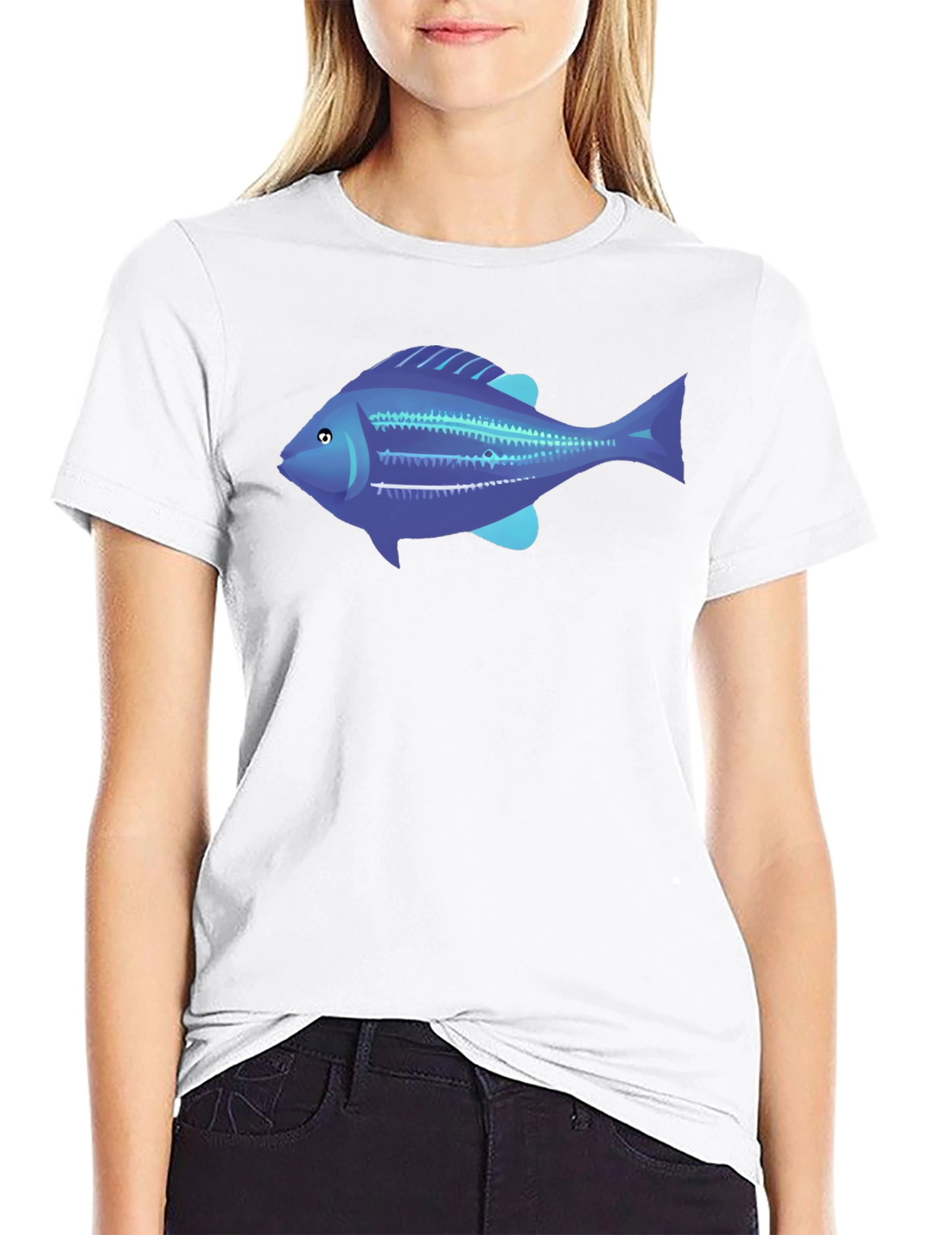 Blue Fish Graphic Tee - Mens Black T-Shirt