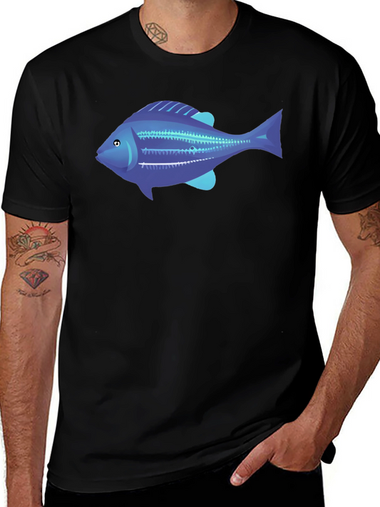 Blue Fish Graphic Tee - Mens Black T-Shirt
