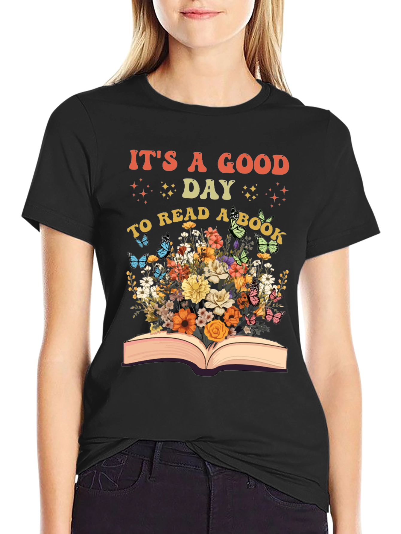 Book Lovers Floral Graphic T-Shirt