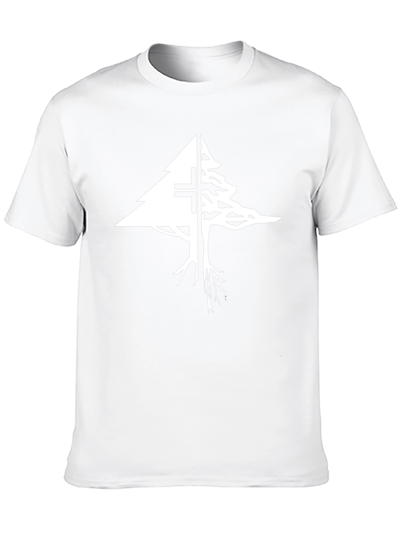 Tree Cross Graphic Tee - Black Cotton Blend T-Shirt