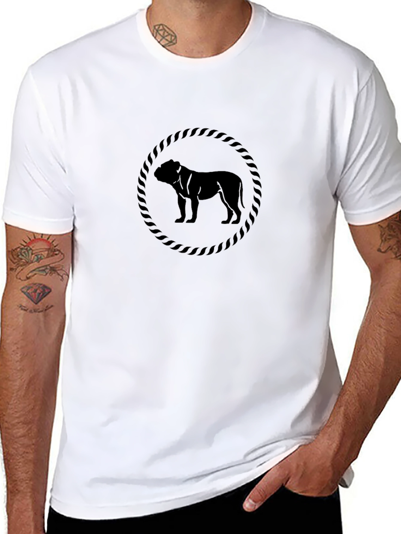 Black Bulldog Silhouette T-Shirt