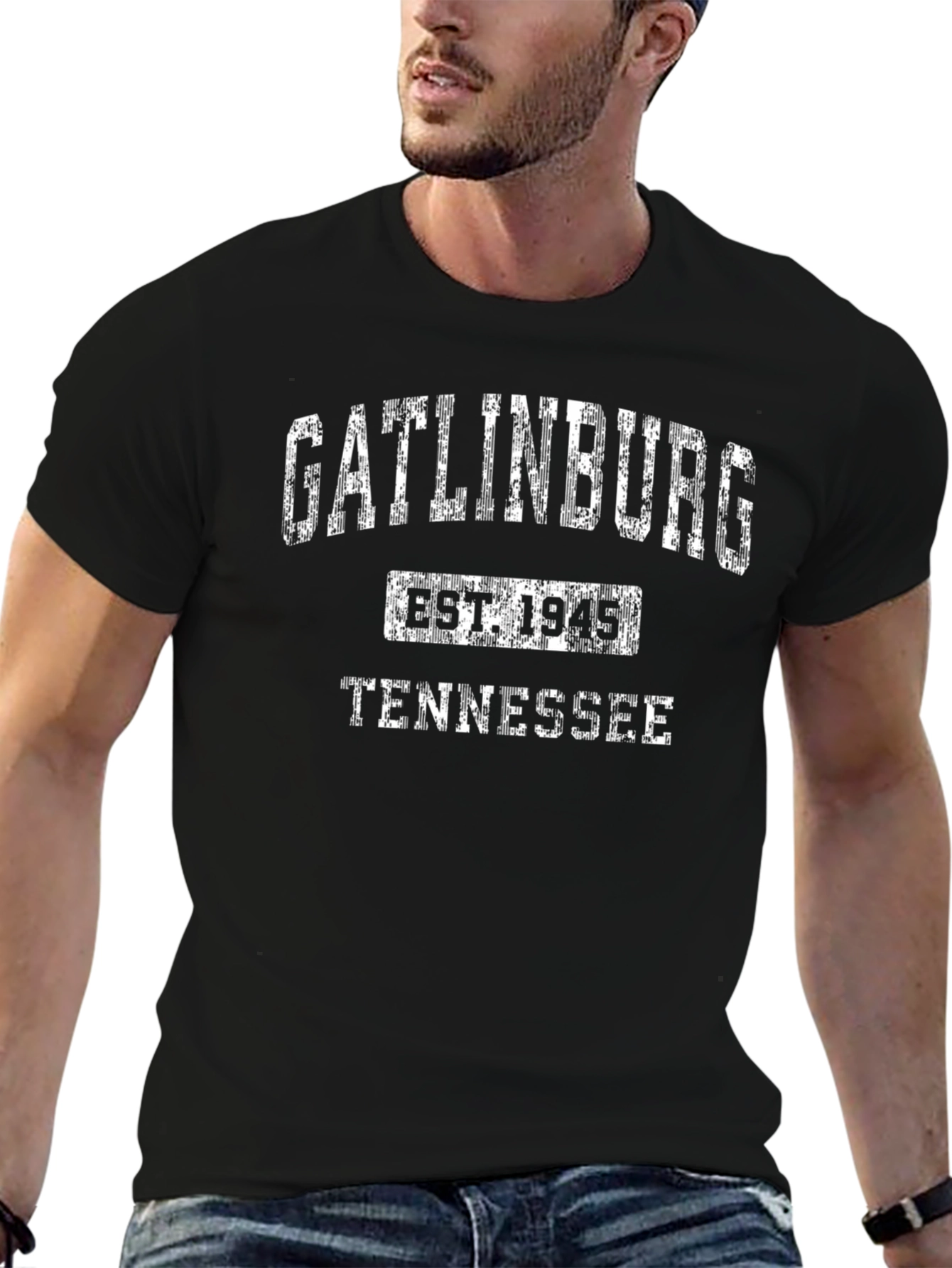 Gatlinburg Tennessee EST. 1945 Black Graphic T-Shirt