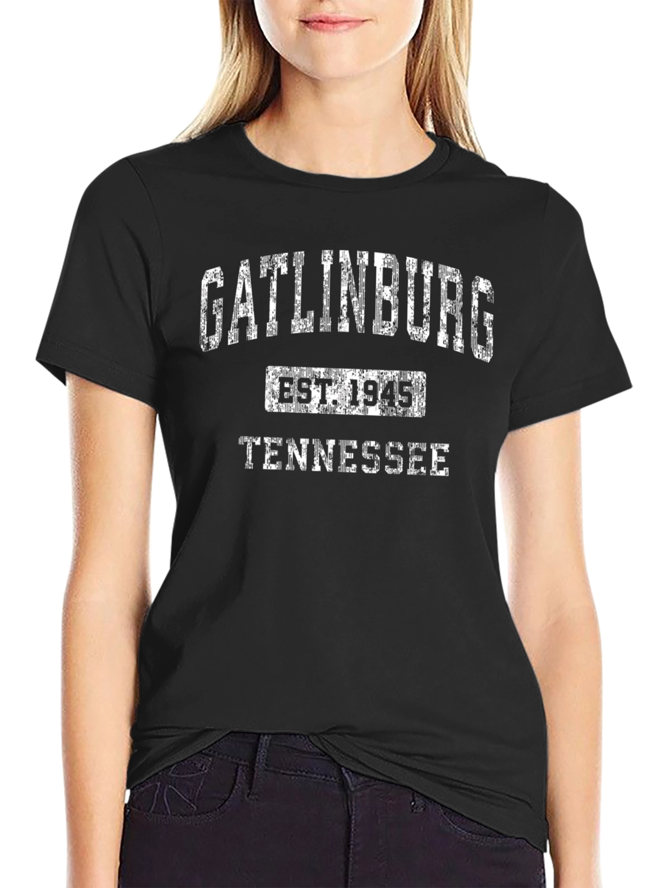 Gatlinburg Tennessee EST. 1945 Black Graphic T-Shirt