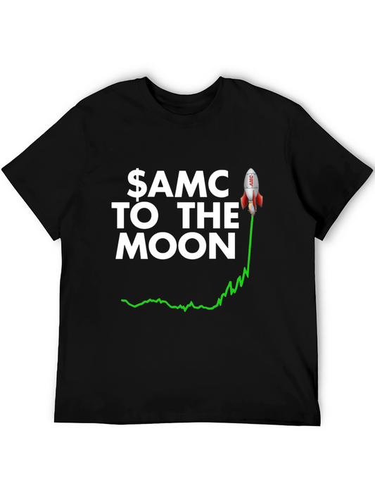 AMC To The Moon Stock Market Black T-Shirt